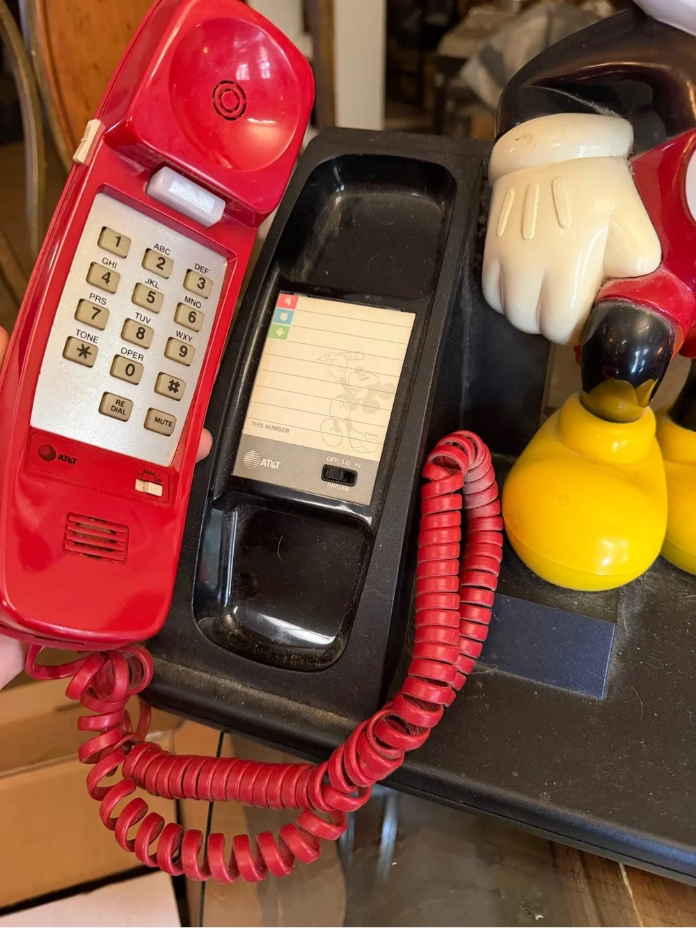 Mickey Mouse Red Corded Desk Telephone by AT&T